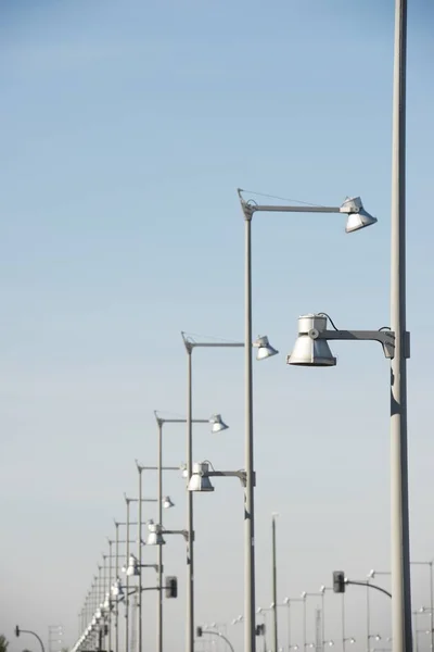 Streetlamps View Blue Sky — Stock Photo, Image
