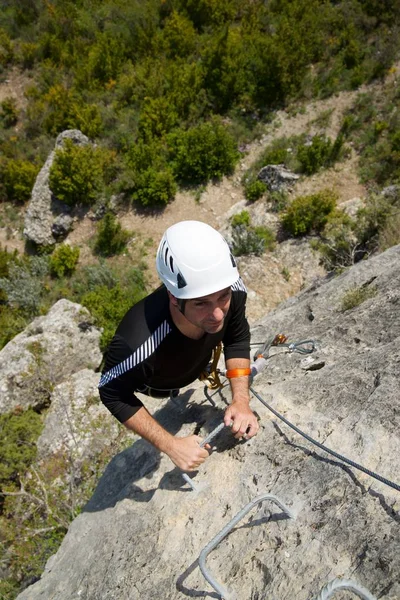 Climbing Ferrata Route Calcena Zaragoza Province Aragon Spain — Stock Photo, Image