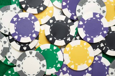Casino fişleri ile oluşturulan arka plan.