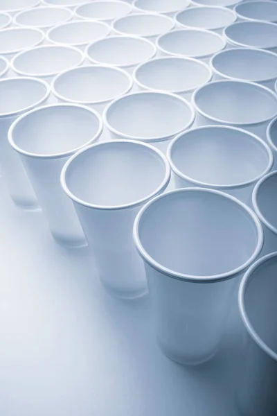 Large Group Disposable Plastic Cups — Stock Photo, Image