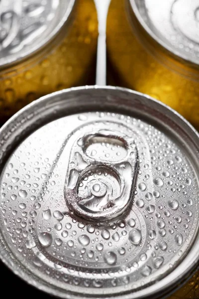 Detail of a group of beer cans