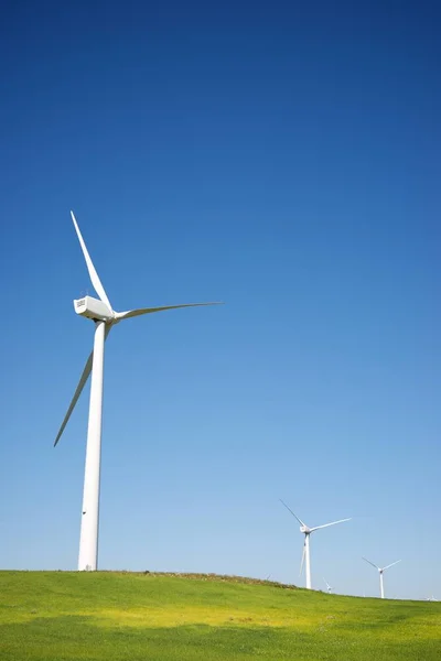 Molinos Viento Para Producción Energía Eléctrica Provincia Zaragoza Aragón España —  Fotos de Stock