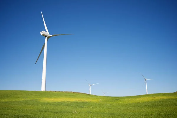 Molinos Viento Para Producción Energía Eléctrica Provincia Zaragoza Aragón España —  Fotos de Stock