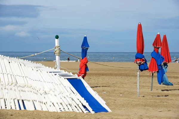 Deauville Beach Regionie Normandia Francja — Zdjęcie stockowe