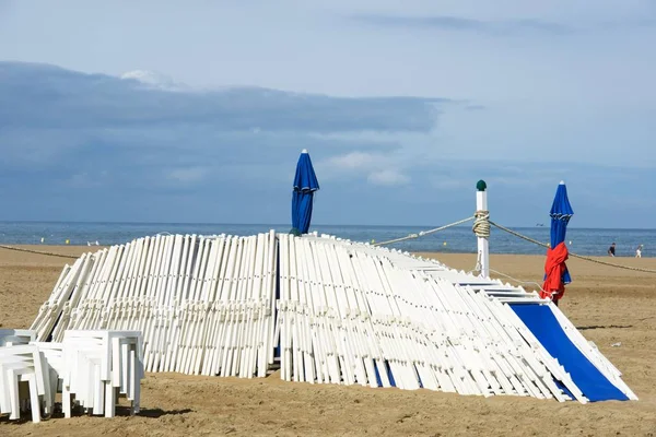 Пляж Deauville Норфеи Франция — стоковое фото