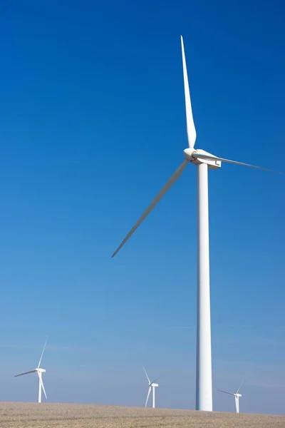 Вітряні Млини Виробництва Електроенергії Провінція Сарагоса Арагон Розпилювач — стокове фото