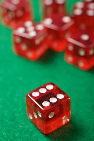 Casino Dices Green Felt — Stock Photo, Image