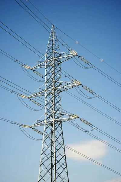 Power Line Soria Province Castilla Leon Spain — Stock Photo, Image