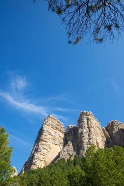 Kaya duvarı, adli aynı derecede Masmut kayalarda Penarroya de Tastavins, Teruel, Aragon, İspanya.