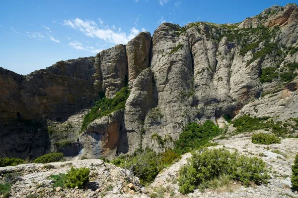 Murallas Roca Valle Baldonsera Montañas Guara Pirineos España —  Fotos de Stock