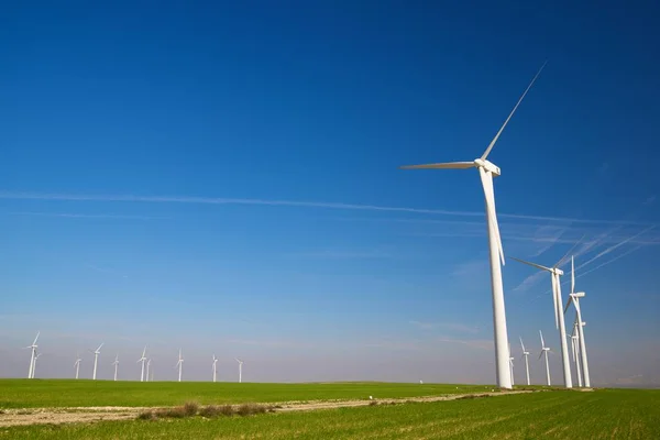 Molinos Viento Para Producción Energía Eléctrica Provincia Zaragoza Aragón España —  Fotos de Stock