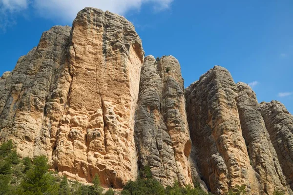 Kaya Duvarı Adli Aynı Derecede Masmut Kayalarda Penarroya Tastavins Teruel — Stok fotoğraf