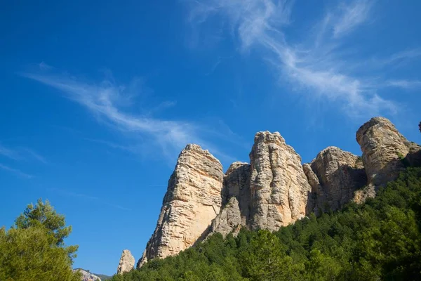 Rock Wall Named Masmut Rocks Penarroya Tastavins Teruel Aragon Spain — Stock Photo, Image