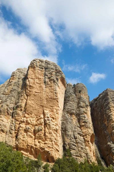 Parede Rocha Nomeada Masmut Rocks Penarroya Tastavins Teruel Aragão Espanha — Fotografia de Stock