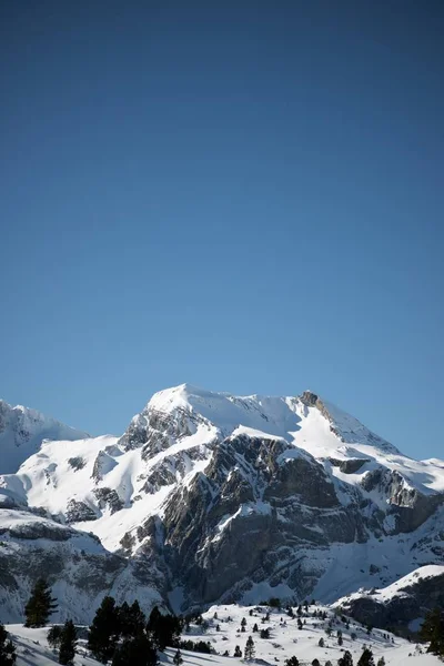 Cime Innevate Nella Valle Del Canfranc Pirenei Huesca Aragona Spagna — Foto Stock