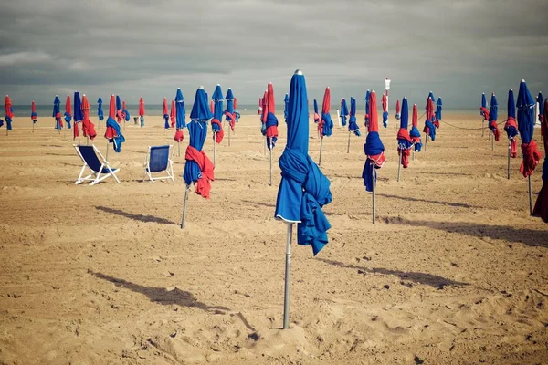 Strand Von Deauville Der Normandie Frankreich — Stockfoto