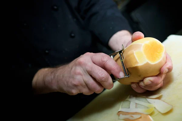 Bereiding Van Groenten Een Restaurant — Stockfoto