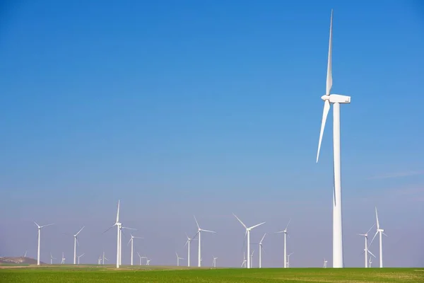 Molinos Viento Para Producción Energía Eléctrica Provincia Zaragoza Aragón España —  Fotos de Stock