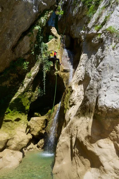 Canyoning Fago Canyon Pyrenéerna Huesca Provinsen Aragonien Spanien — Stockfoto