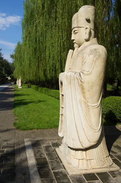 Estátua Oficial Civil Caminho Sagrado Geral Dos Túmulos Ming Foi — Fotografia de Stock