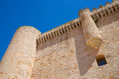 İspanya 'nın Guadalajara ilindeki Castilla La Mancha' daki Torija kalesi..