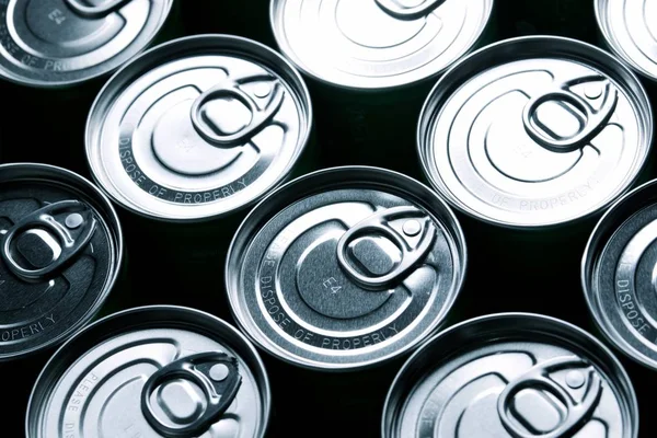 Closeup Group Aluminium Cans — Stock Photo, Image