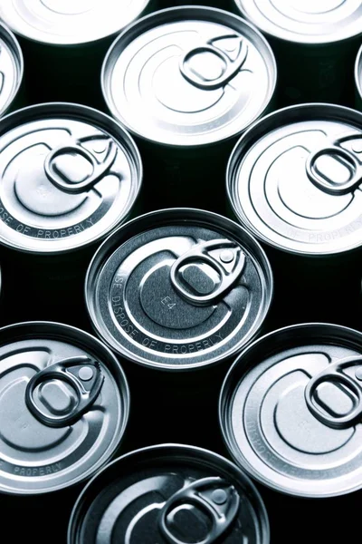 Closeup Group Aluminium Cans — Stock Photo, Image