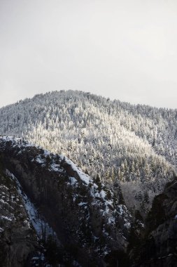 Karlı zirveleri Bujaruelo Vadisi, Pyrenees, Huesca, Aragon, İspanya.