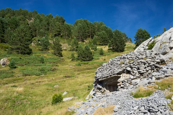 Bunker Canfranc Dalen Pyrenéerna Spanien — Stockfoto