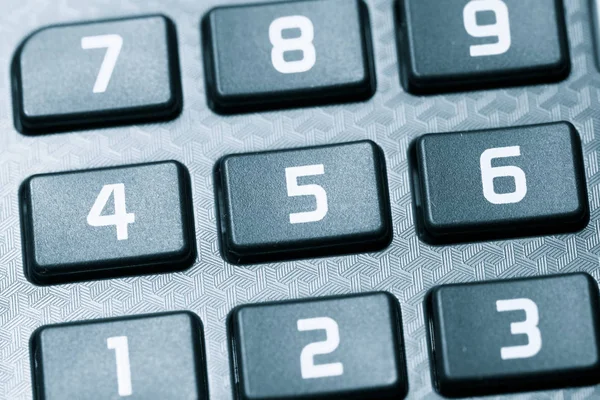 Close-up of buttons a scientific calculator.