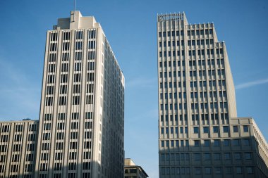 Üzerinden aşağıda Postdamer Platz, Berlin, Almanya, gökdelenlerin görüntülemek.