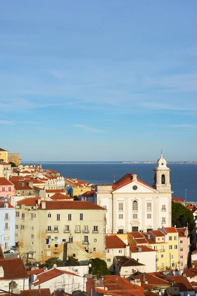 Alfama Śródmieście Santo Estêvão Kościoła Lizbona Portugalia — Zdjęcie stockowe