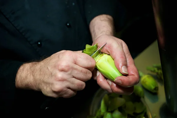 Preparação Legumes Restaurante — Fotografia de Stock