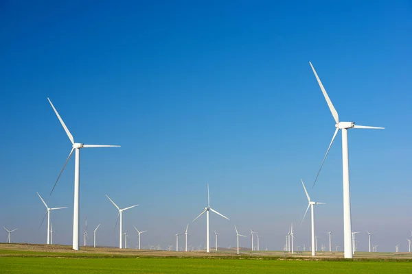 Větrné Mlýny Pro Výrobu Elektrické Energie Provincie Zaragoza Aragon Španělsko — Stock fotografie