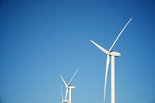 Moinhos Vento Para Produção Energia Elétrica Província Zaragoza Aragão Espanha — Fotografia de Stock