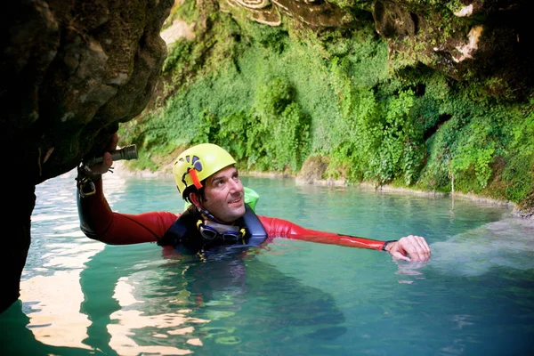 Canyoning Vero River Guara Mountains Huesca Province Aragon Spain — Stock Photo, Image