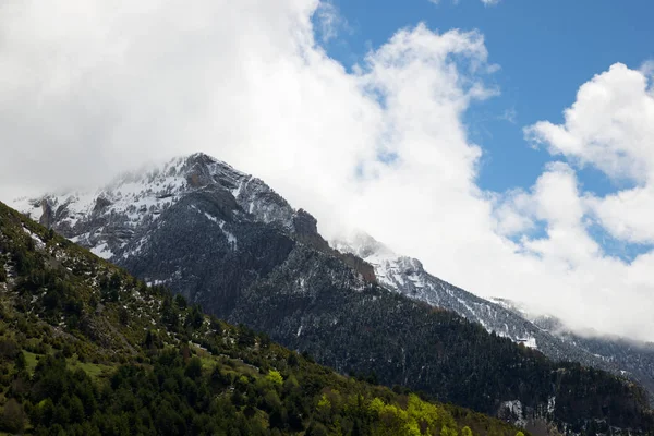 Cime Innevate Nella Valle Del Canfranc Pirenei Huesca Aragona Spagna — Foto Stock