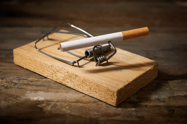 Cigarrillo Una Trampa Ratón — Foto de Stock