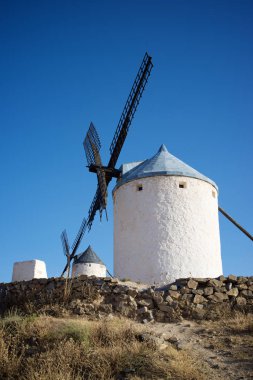 Consuegra 'daki yel değirmenleri, Toledo Eyaleti, Castilla La Mancha, İspanya.