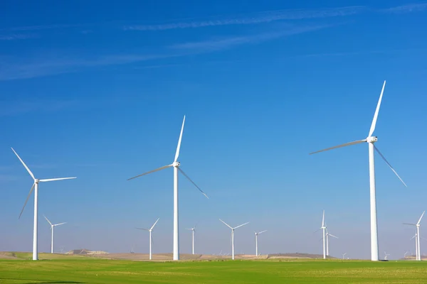 Elektrik Üretimi Için Yel Değirmenleri Zaragoza Bölgesi Aragon Spanya — Stok fotoğraf