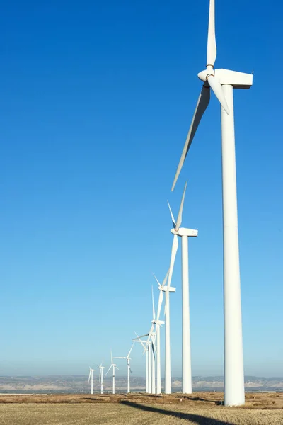 Ветряные Мельницы Производства Электроэнергии Сарагоса Арагон Испания — стоковое фото