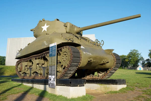 Colleville Sur Mer Frankrike Augusti 2014 M4A1 Sherman Tank Overlord — Stockfoto