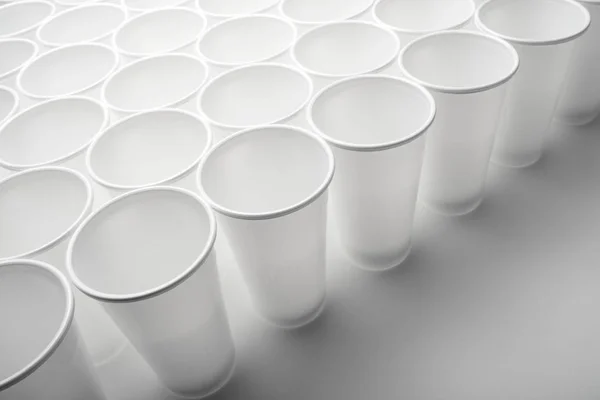 Large Group Disposable Plastic Cups — Stock Photo, Image