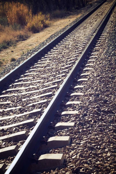Järnväg på nära håll — Stockfoto