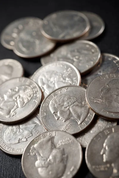 Κέρματα τετάρτου δολαρίου — Φωτογραφία Αρχείου