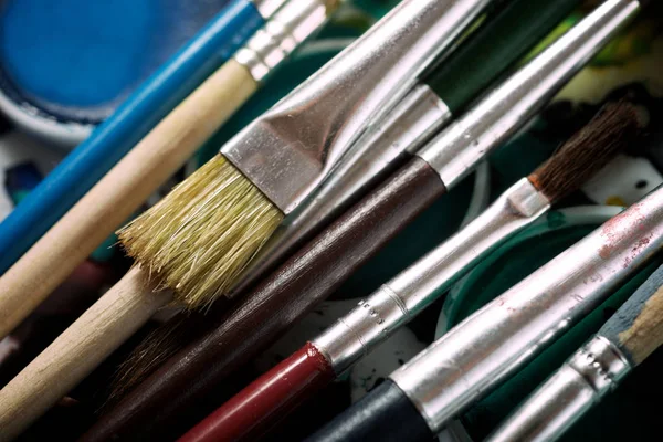 Watercolorist tools view — Stock Photo, Image