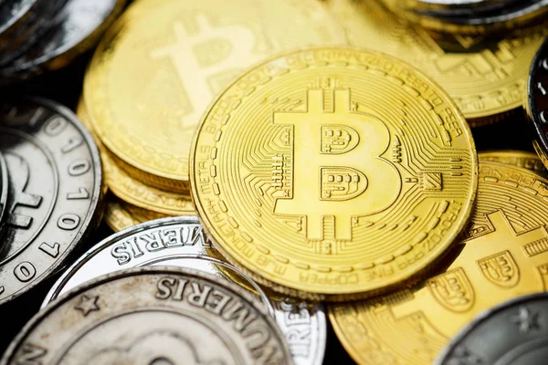 Bitcoins kavramı görünümü — Stok fotoğraf