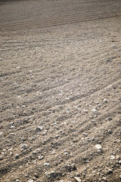 Geploegd veld weergave — Stockfoto