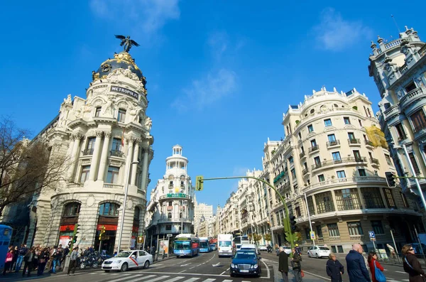 Gran Vía en Madrid — Foto de Stock