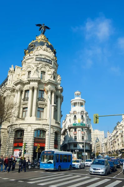 Gran Via in Madrid — Stock Photo, Image